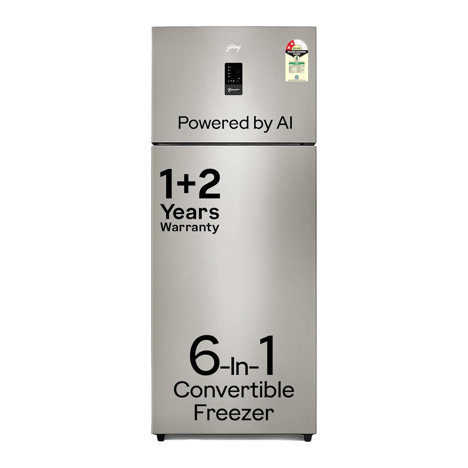 Godrej 472 L 2 Star With AI Tech, 1+2 Years Additional Warranty, 6-In-1 Convertible Freezer, Inverter Frost Free Double Door Regalis Refrigerator (RF EON 474B RCI CH GD)