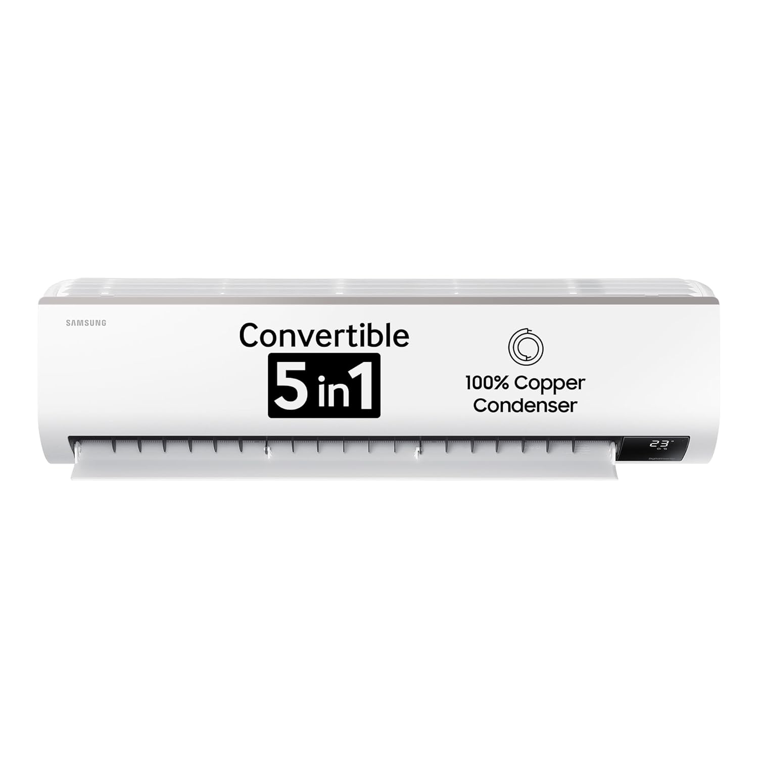 Samsung 1.5 Ton 5 Star (5-in-1 Convertible Cooling, 2025 Model, AR18CYNZABE, Stabilizer Free Operation, Inverter Split AC