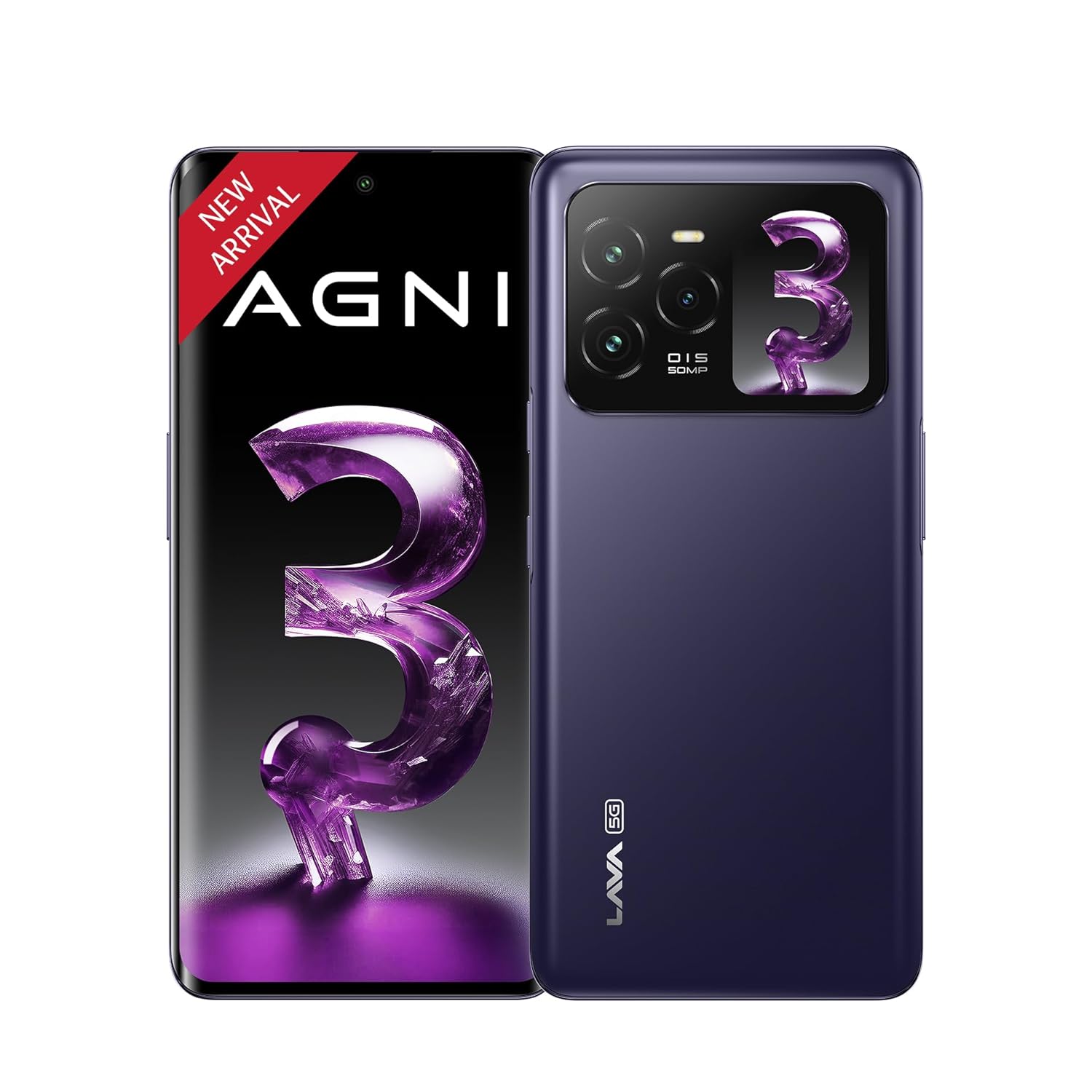 Lava Agni 3 5G (8GB+256GB) | India's 1st Dual AMOLED | 1.5K Curved Display | Dimensity 7300X | 50MP Triple AI Telephoto Camera | 66W Fast Charge | with Charging Adapter