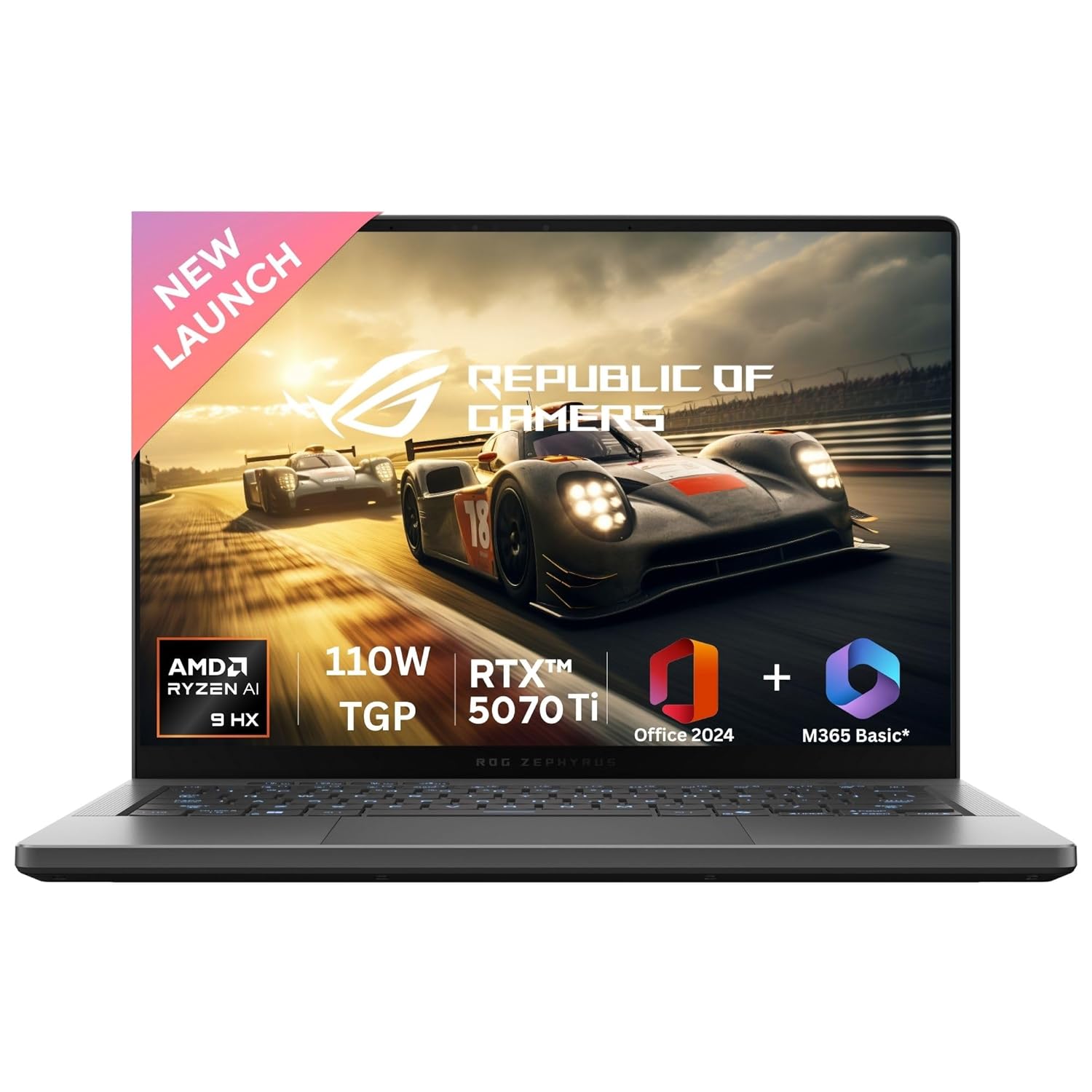 ASUS ROG Zephyrus G14,AMD Ryzen AI 9 HX 370 Gaming Laptop(RTX 5070 Ti -12GB/110W TGP/32GB/2TB/3K OLED/14/120Hz/Windows 11/M365 Basic (1Year)*/Office Home 2024/Eclipse Gray/1.57 Kg) GA403WR-QS123WS